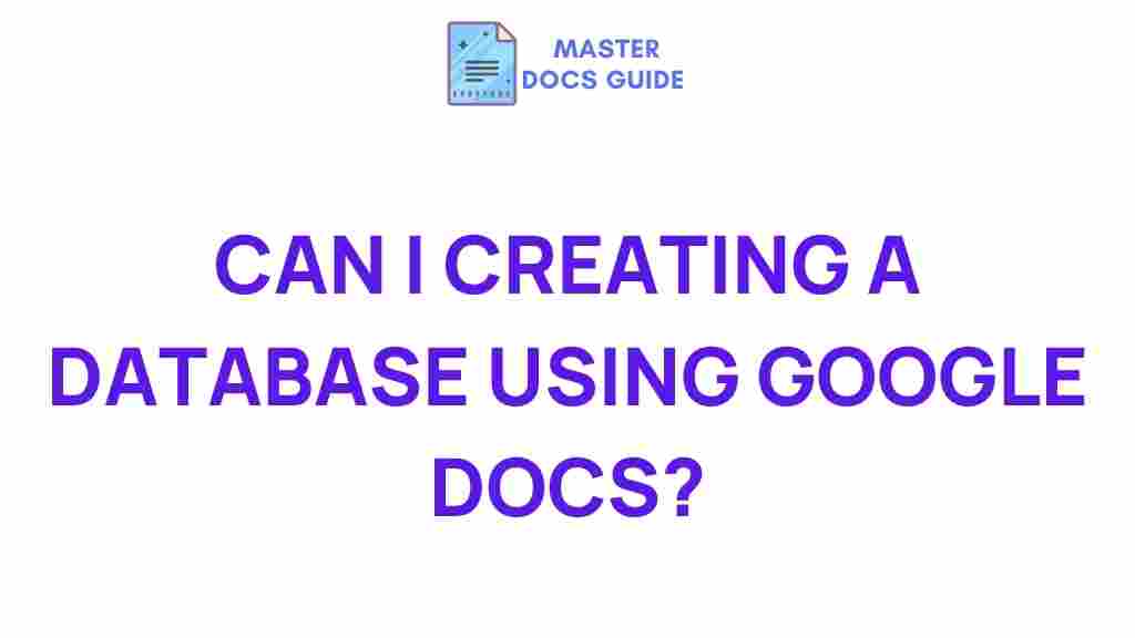 google-docs-database-creation